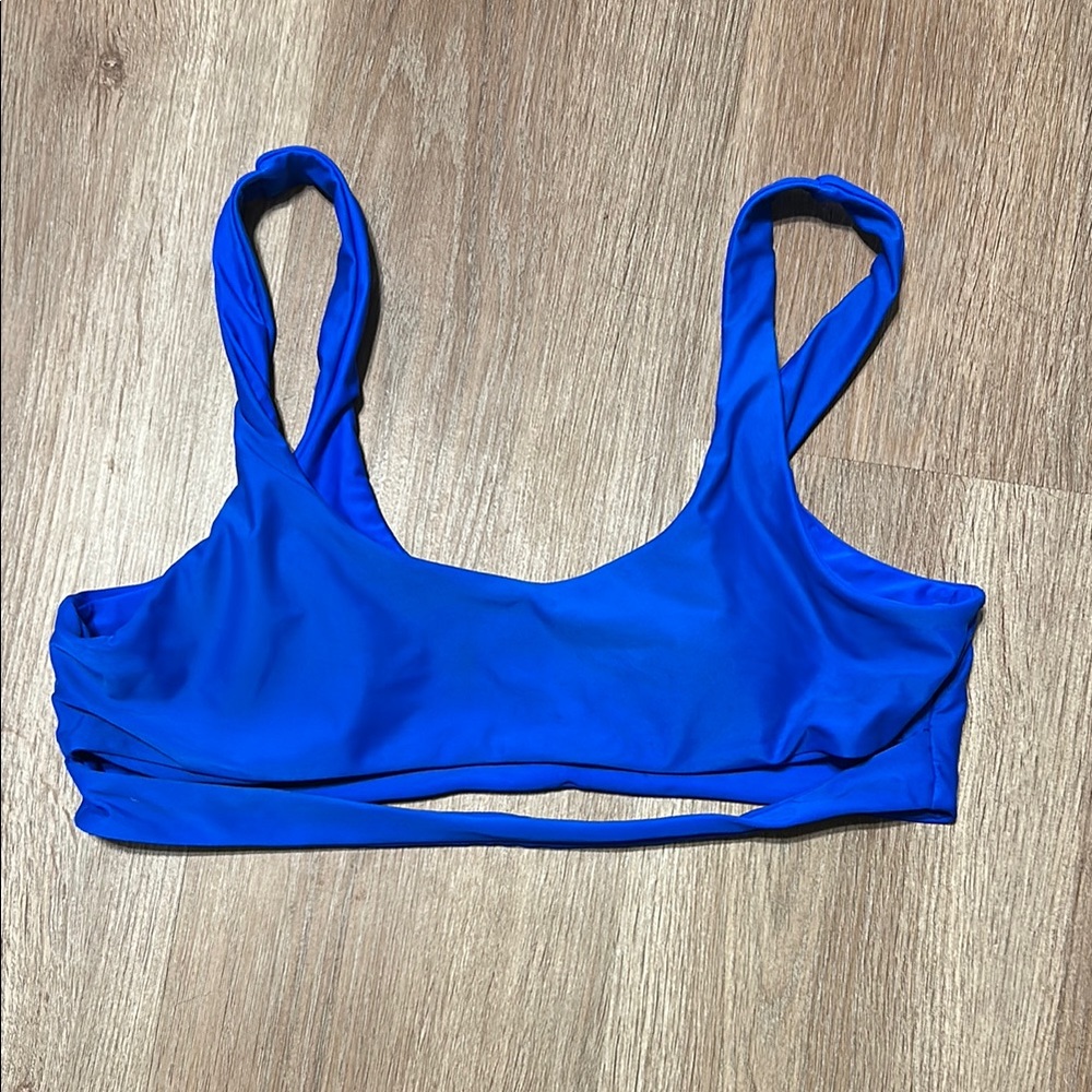 SHEIN Blue Bikini Swim Top Racerback Design